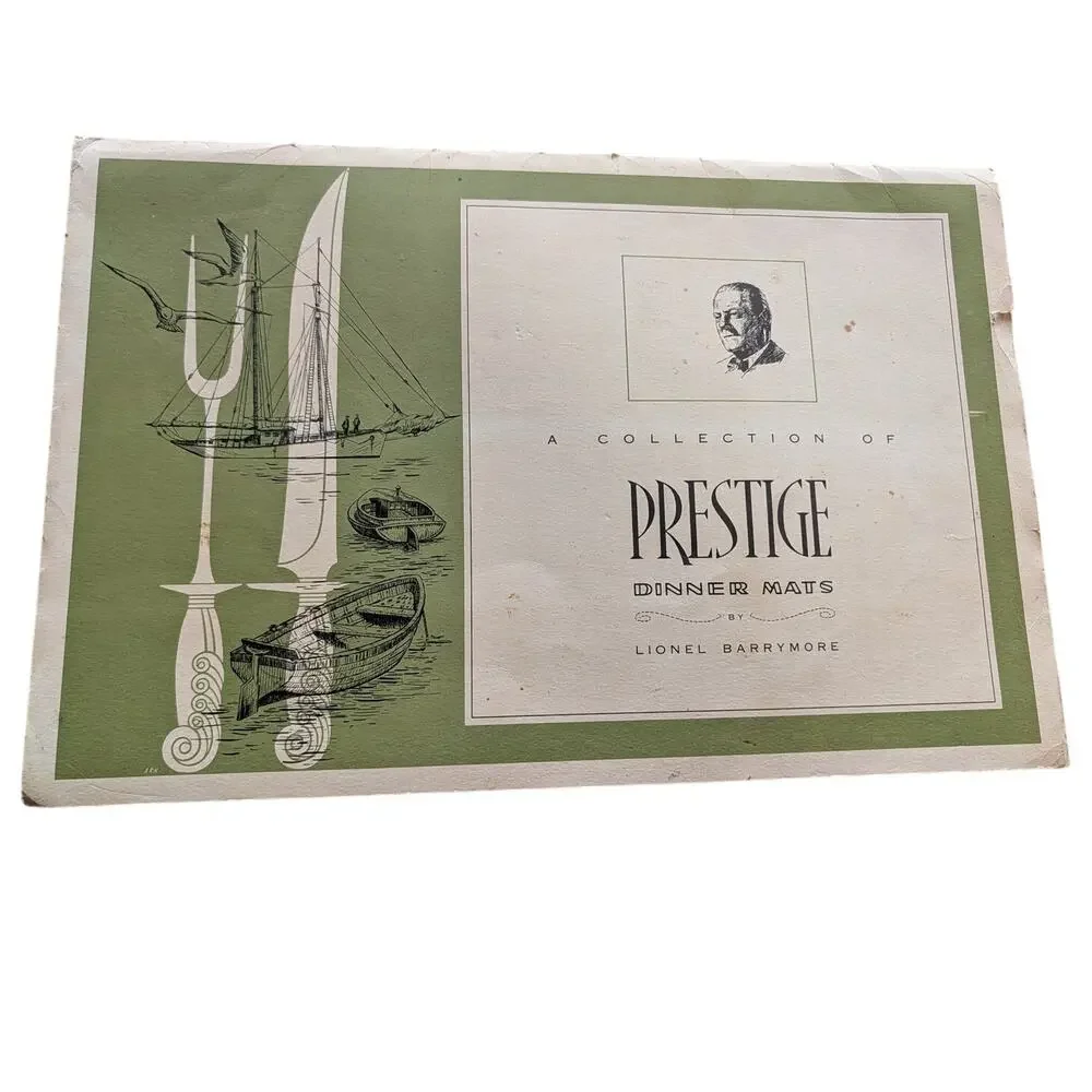 Vintage Lionel Barrymore Prestige Dinner Mats Set 4 Maritime Art Placemats